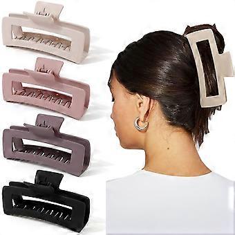 Presilhas de cabelo extragrandes para cabelos longos e grossos - Presilhas gigantes foscas em formato de banana, acessórios de cabelo com fixação forte para mulheres (neutro)