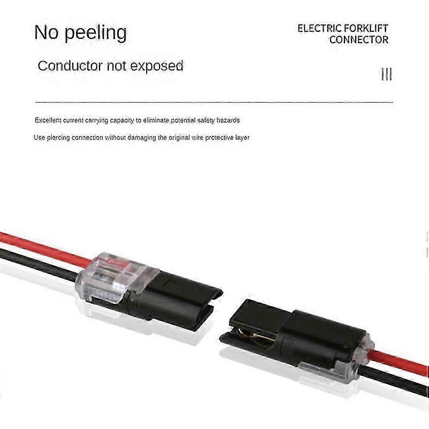100Pcs Double-Wire Plug-in Connector, Pluggable LED Connectors Buckle