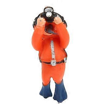 Aquarium Diver Decoration Floating Fish Tank Small Diver Model compatible with Floating Aquarium Accessory Orange Fatty Taking Pictures