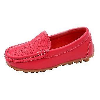 Boy Girl New Sneakers Solid Color Leather Dress Flat Shoes Soft Slip On Loafers Skin Friendly Fabric Compatible Kid fast xm