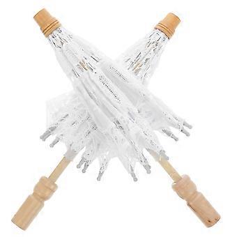 2 stuks katoenen doek paraplu bruiloft partij paraplu Prop bruid kostuum Prop accessoire