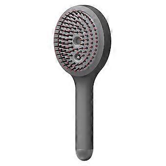 Pente elétrico massageador com névoa - Luz vermelha, cuidado com o couro cabeludo, tipo C, cinza