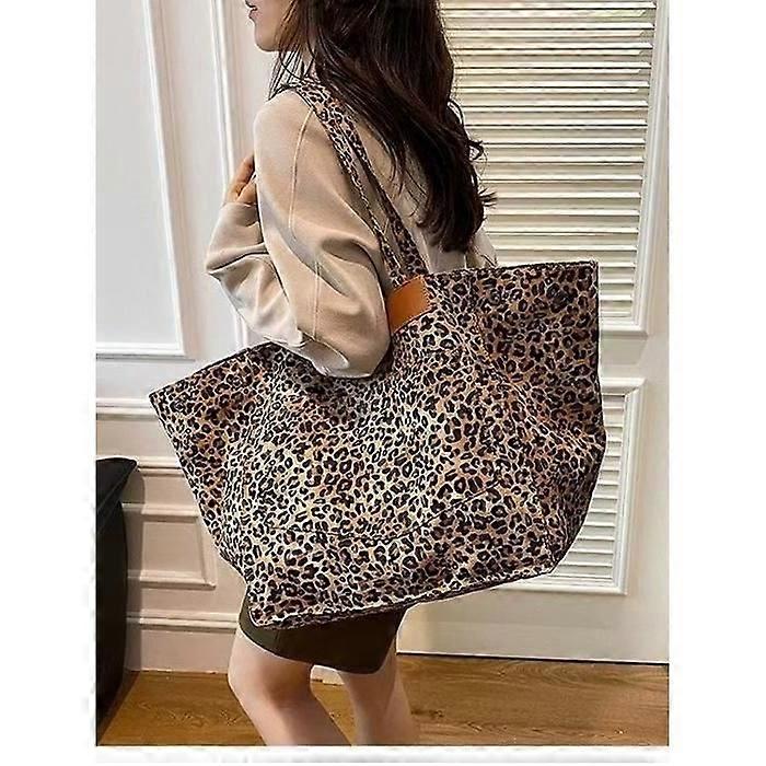 Leopardprintet mulepose - Vintage - Stor kapacitet