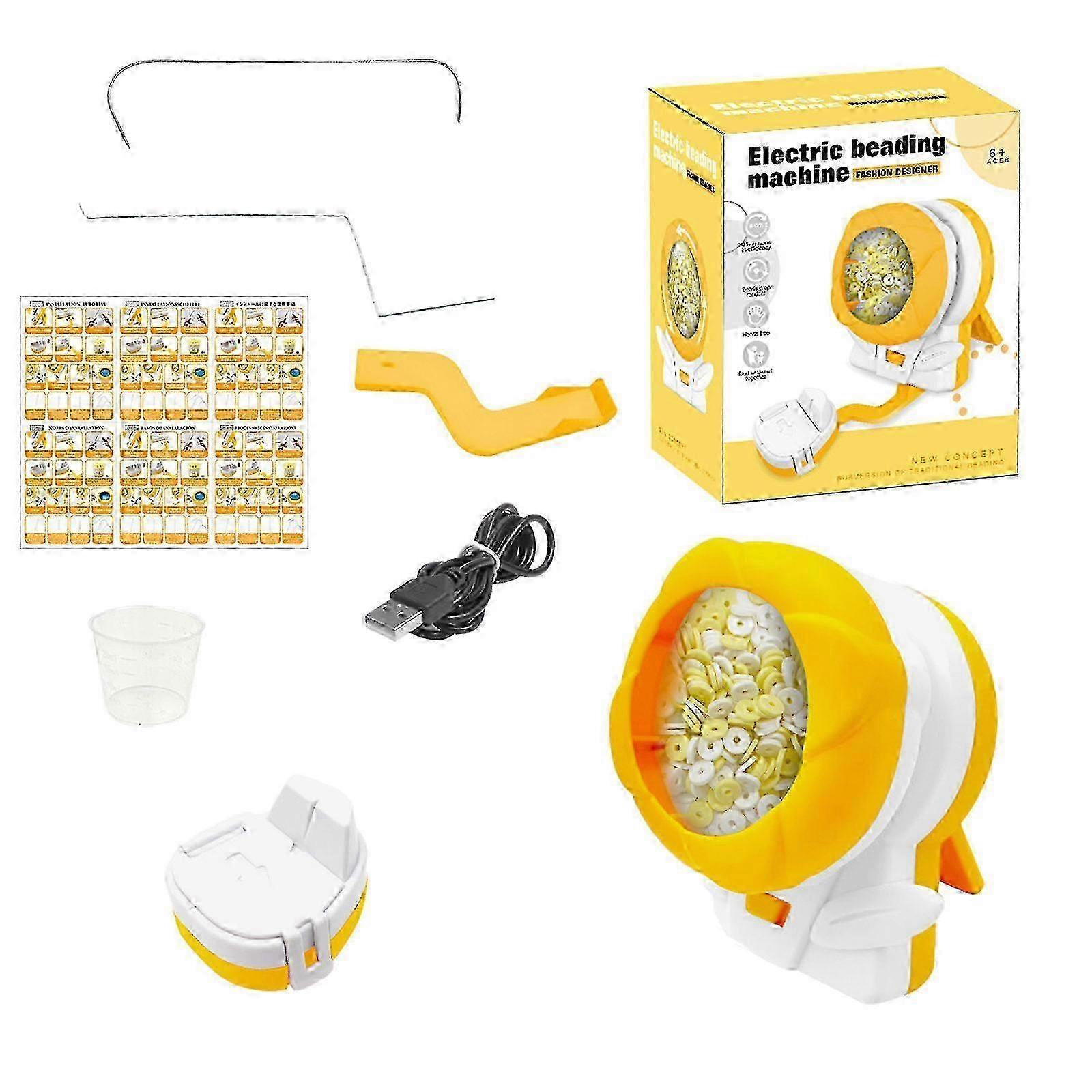Bead Stringing Set Automatic Spinner Craft Tool with Threading Device compatible with DIY Bracelets Necklaces