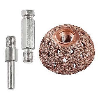 42mm Tire Buffer Wheel Bowl Type Grinding Head Tungsten Steel Tire Repair Tool with 2 Pcs Linking R