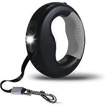 Retractable Dog Leash with LED Light, 10ft Dog Walking Leash Nylon Traction Rope with Anti-Slip Handle for Small Medium Dog Up to 44lb, 360 Tangle Fre