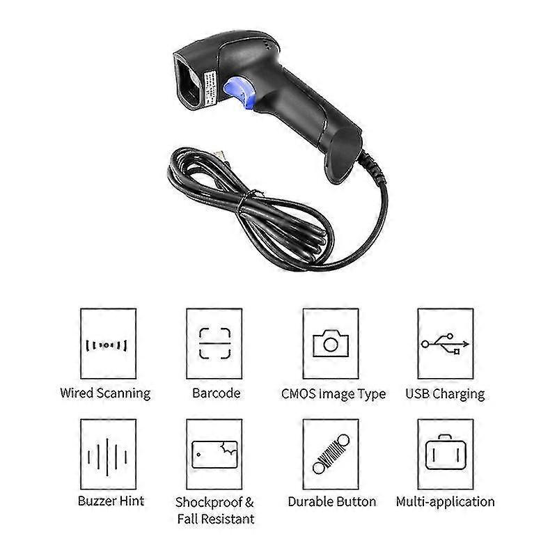 2.4g Wireless 1d 2d Barcode Scanner Usb Wired Bar Code Reader Handheld Scanner Manual Trigger Scanning Support Paper Code Screen Code Compatible With