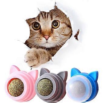 Catnip bolde til katte væg, Cat Nips Økologisk kattegræs bold, Magic Cat Balls, Interaktivt legetøj til indendørs katte, Safe Healthy Cat Treats, USA 3 Ct Value P