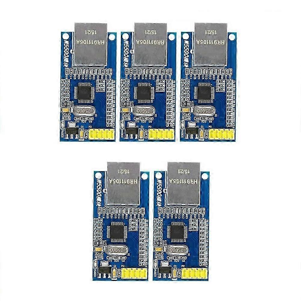 5PCS W5500 Ethernet Network Modules TCP/IP 51/STM32 SPI Interface 3.3V 5V I/O MCU Microcontroller Program over W5100