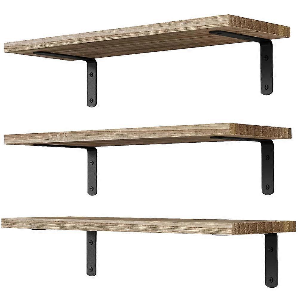 Wall Floating Shelf Solid Wood Wall Mounted Shelf for Storage 3Sets