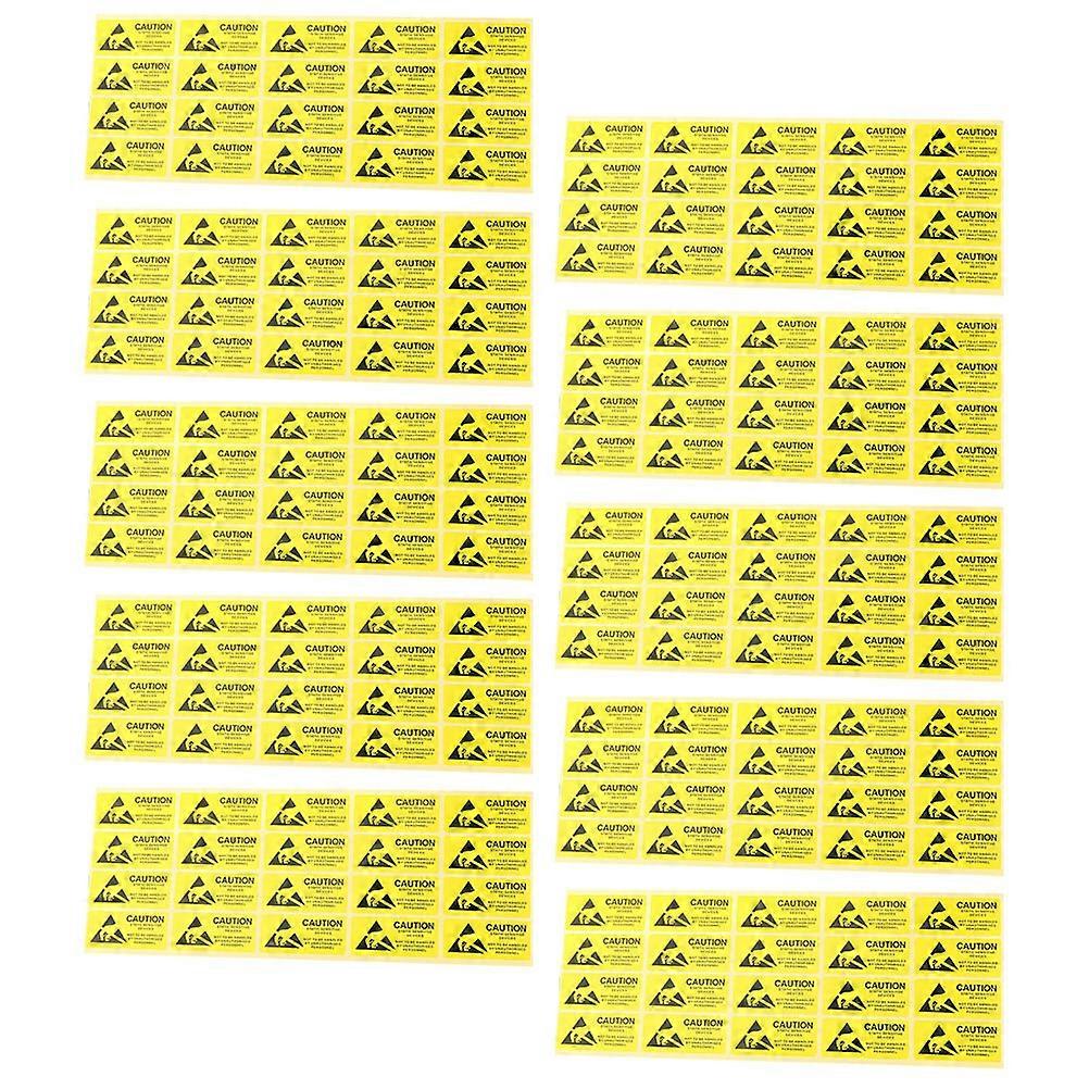 500Pcs Static Warning Sticker Label Static Devices Cautious Warning Sign