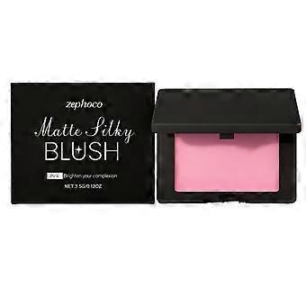 Zephoco pink matte silky smooth powder blusher is easy to be dizzy, soft, light, and close to skin. Daily makeup