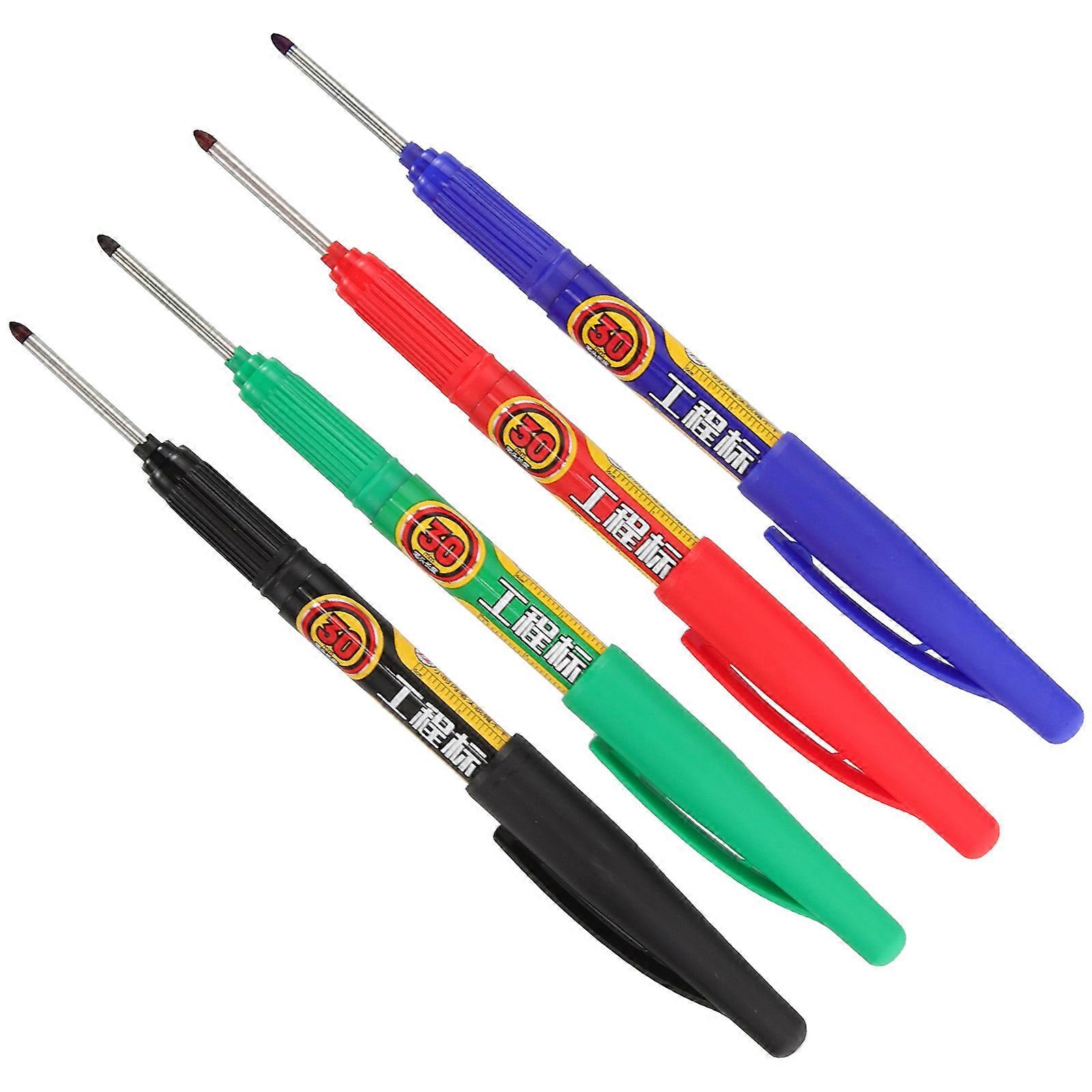 4Pcs Practical Woodworking Marker Carpenter Marking Tool Multi-Function Marking Pen Scriber Tool