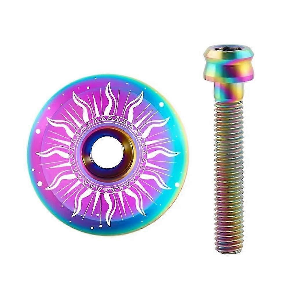 Titanium Alloy 1-1/8 Stem Top Cap, Titanium Headset Top Cap B