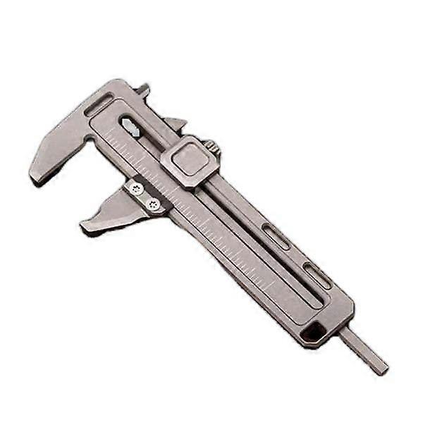 Mini Multifunction Hand Tool with Sliding Caliper, Ruler and Key Ring