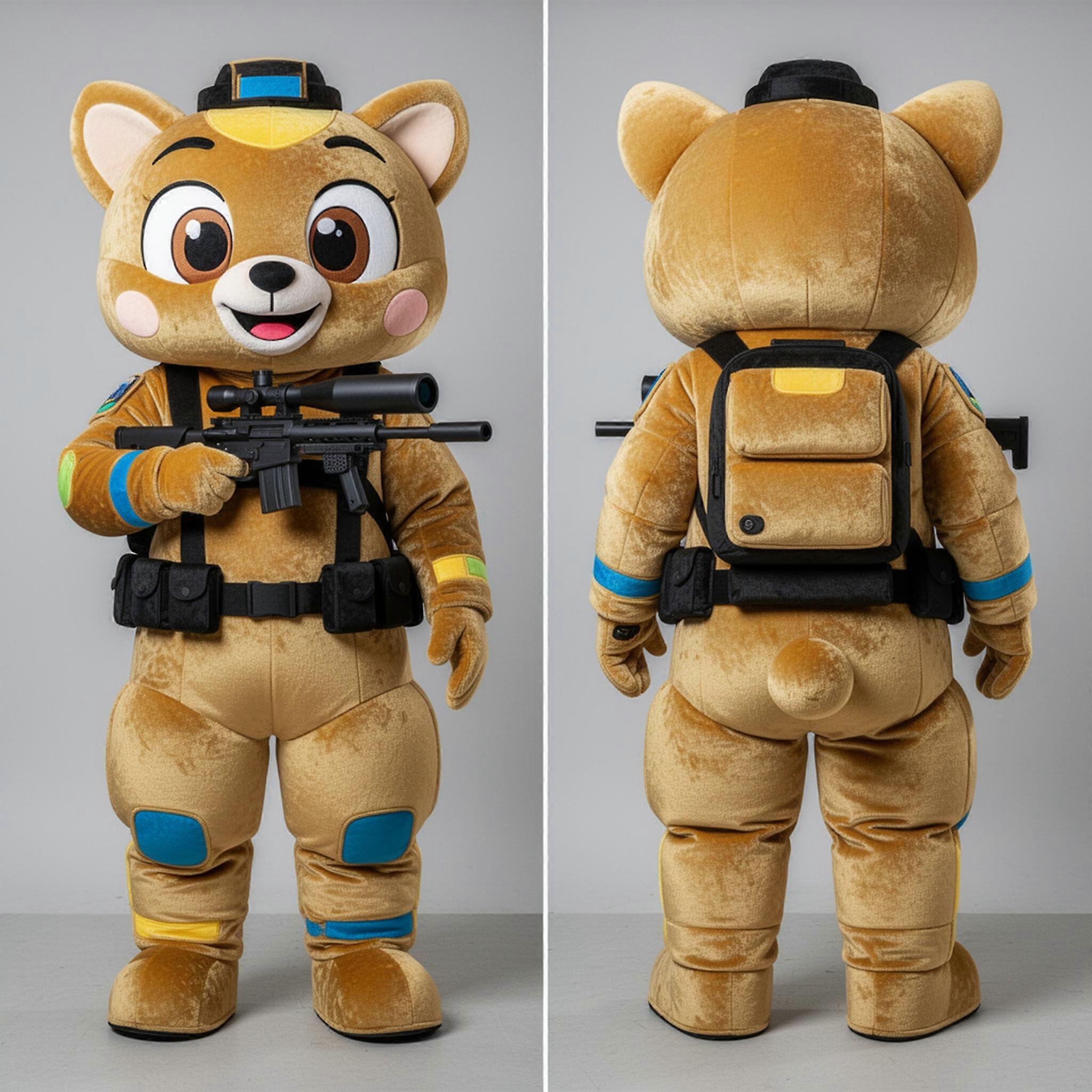 MASTICOT Golden Broad Shouldered Sniper Mascot