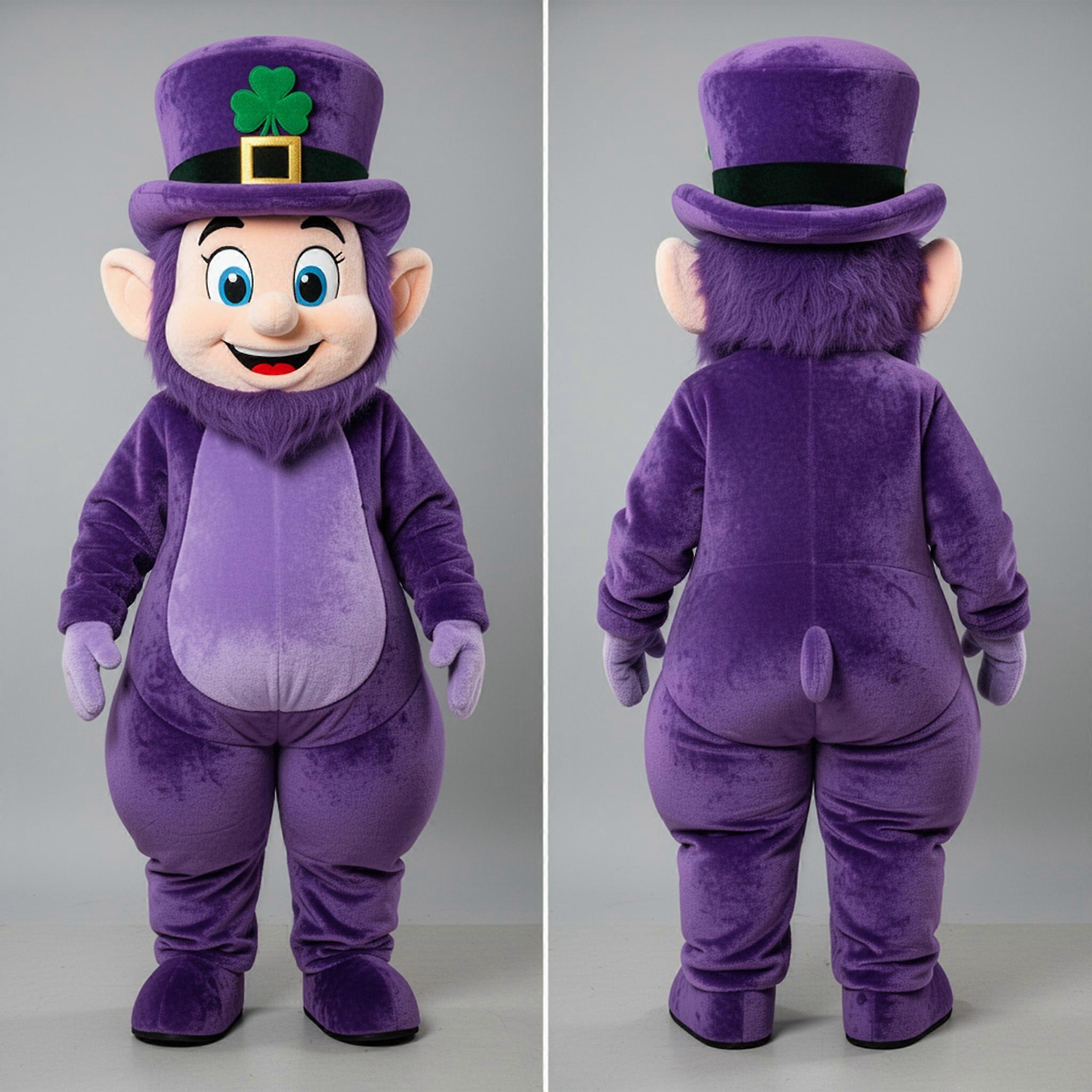 MASTICOT Emerald Green Jovial Leprechaun Mascot