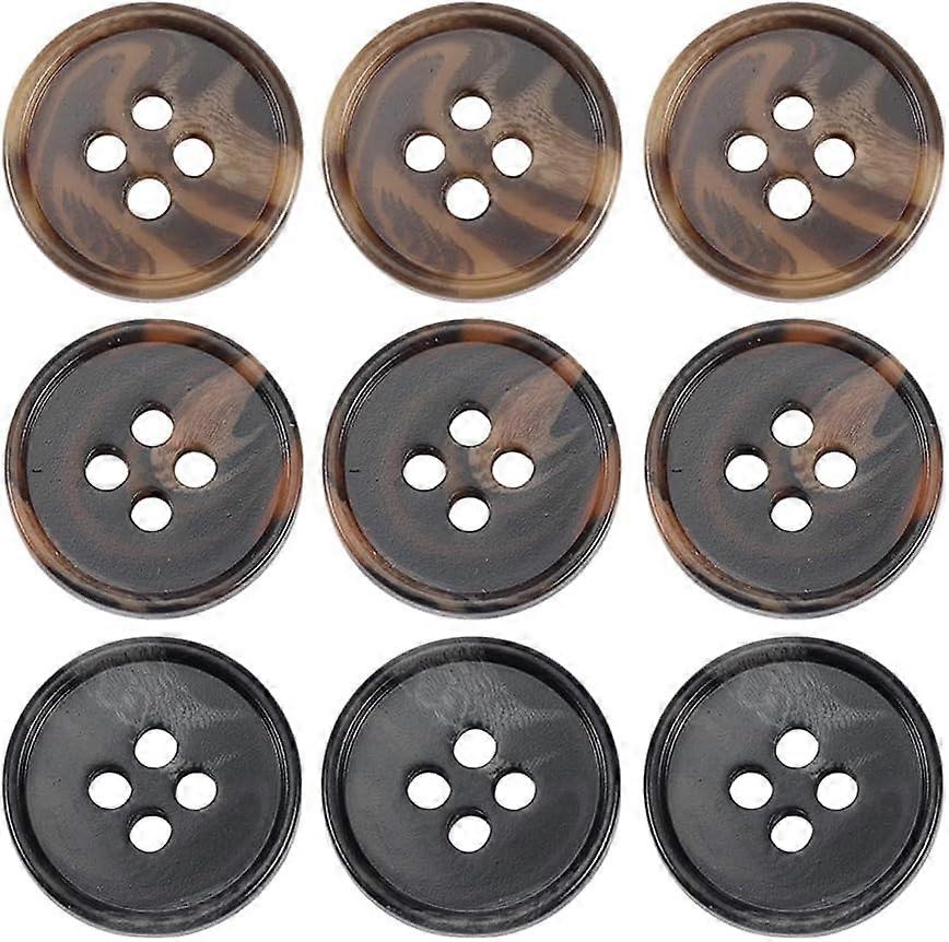 60Pcs Sewing Buttons Flat Round 15x3mm