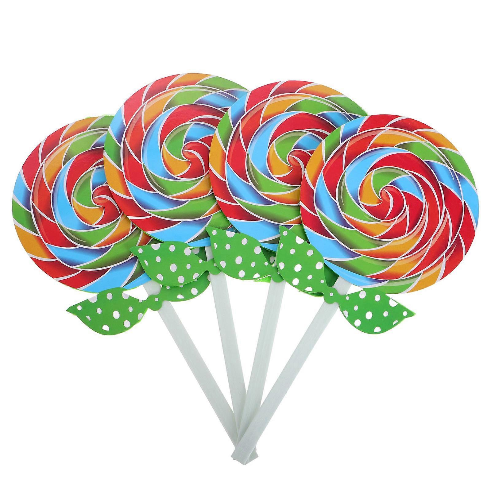 Lollipop Props Large Multi Color for Dance Performance 4Pcs Set