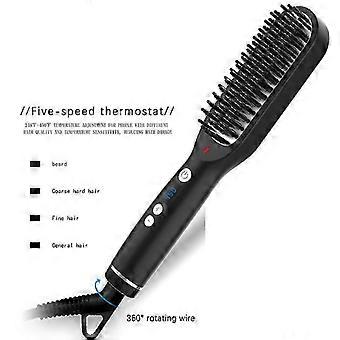 Z8 Schwarze Haarmassagebürste, Kopfhautkamm, glattes Haar, Ionen-Einführung, temperaturkontrollierte Haarbürste, Massagekamm, 2024 Ping