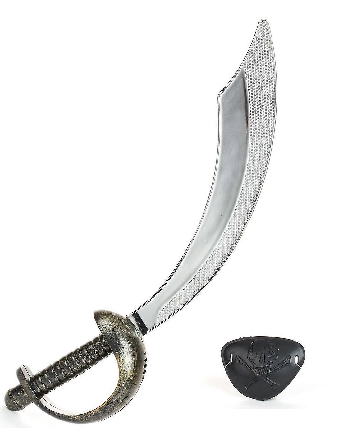 Plastic pirate saber and eye patch