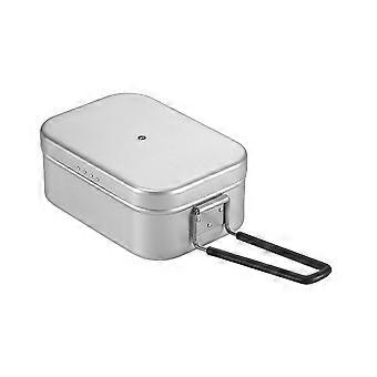 Camping Lunch Box Folding Handle Aluminum Camping Bento Container Camping Picnic Cookware 650ml /1300ml