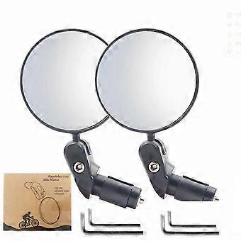 2PCS Bicycle Rearview Mirror Flexible Rear View Mirrors 360 Rotation 180 Folding Compatible With Handlebars With Inner Diameter 174-22mm