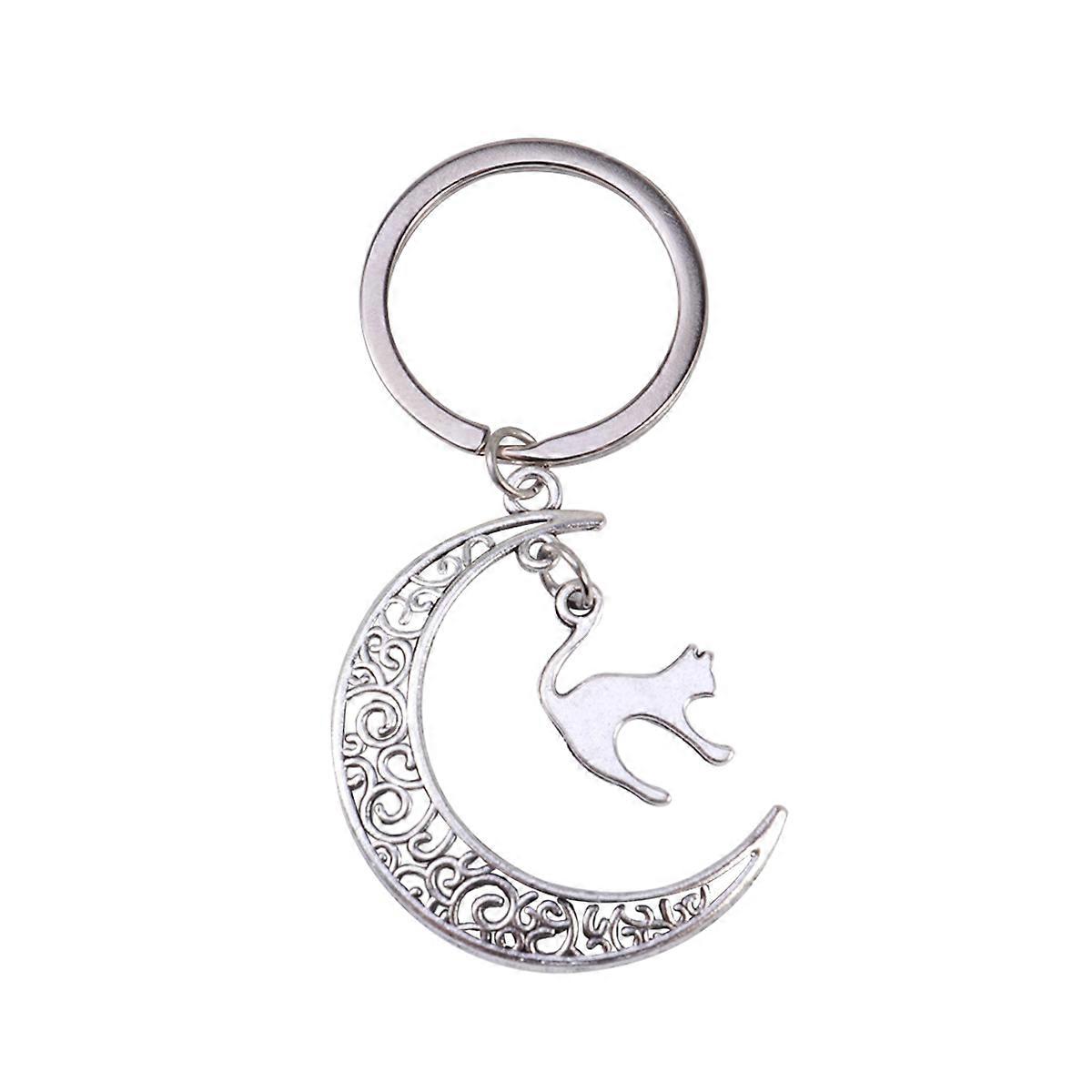 Creative Gift Keychains Gothic Moon Cat Pendant for Decoration 3Pcs