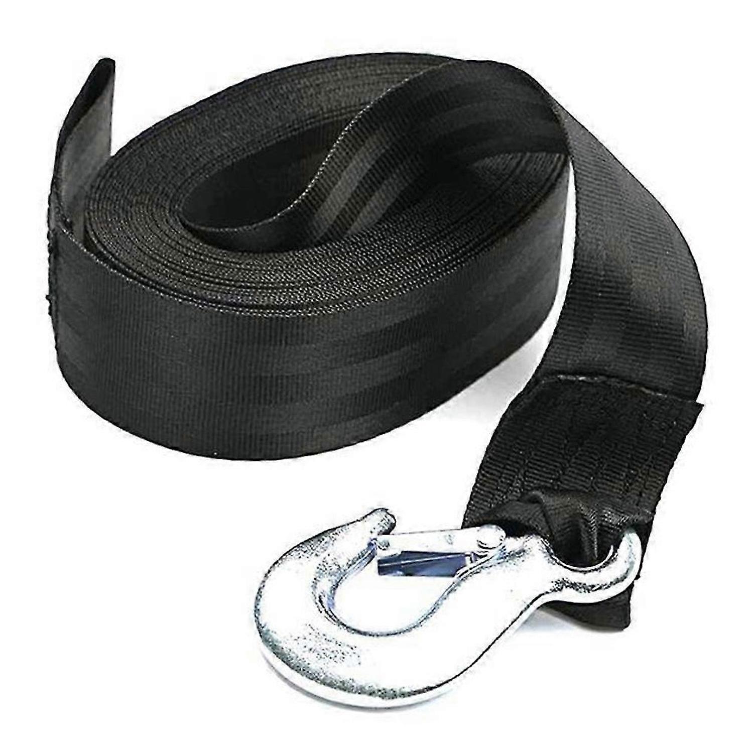 Boat Winch Strap with Hook and Safety Latch - Loop End - 5,000Lbs compatible with Trailer, Ship Docking
