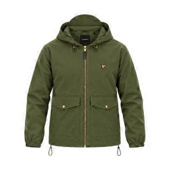Giacca utility con cappuccio cerato Lyle & Scott, colore verde oliva