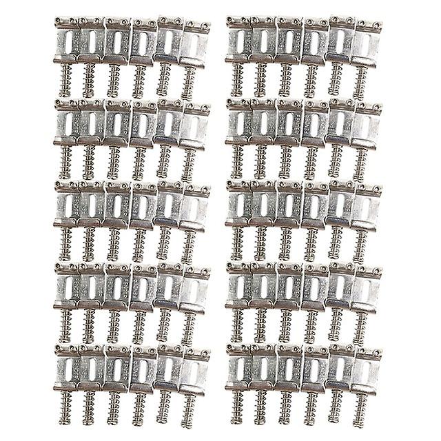 60 Roller Bridge Pull String Code Electric Guitar Saddle For Stratocaster Telecaster Electric Guitar Accessories Silver