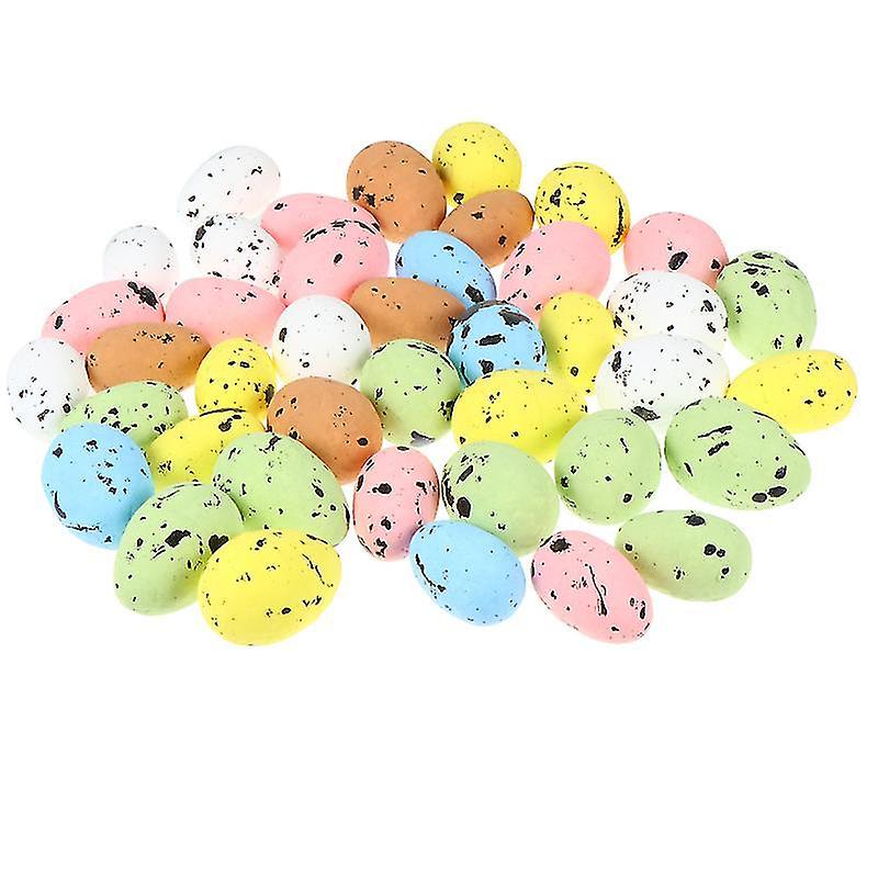 5X3.5cm Assorted Color Scale Models 40pcs Simulation Eggs Colorful Eggs Toys Role Play Diy Toy Easte