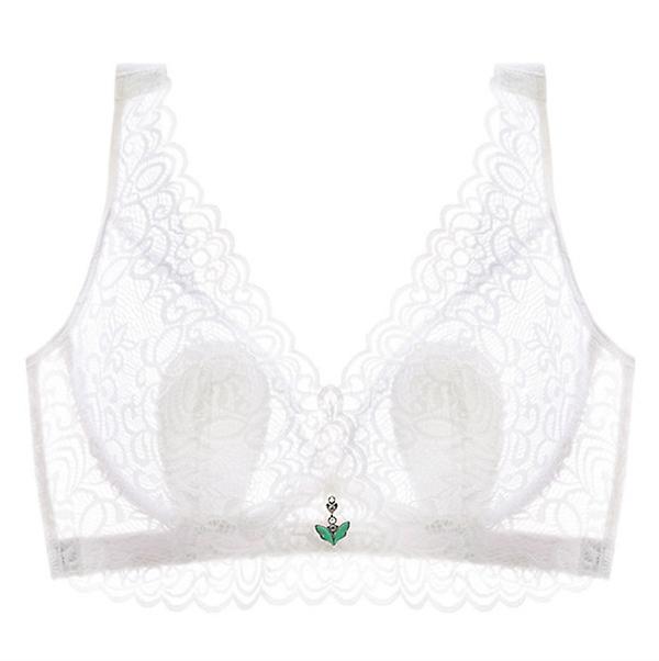 Summer Women's Ultra-thin Full-cup Large Size Gathered Adjustable Underwear Lace Sexy Thin Bra 200 Catties Can Be Worn