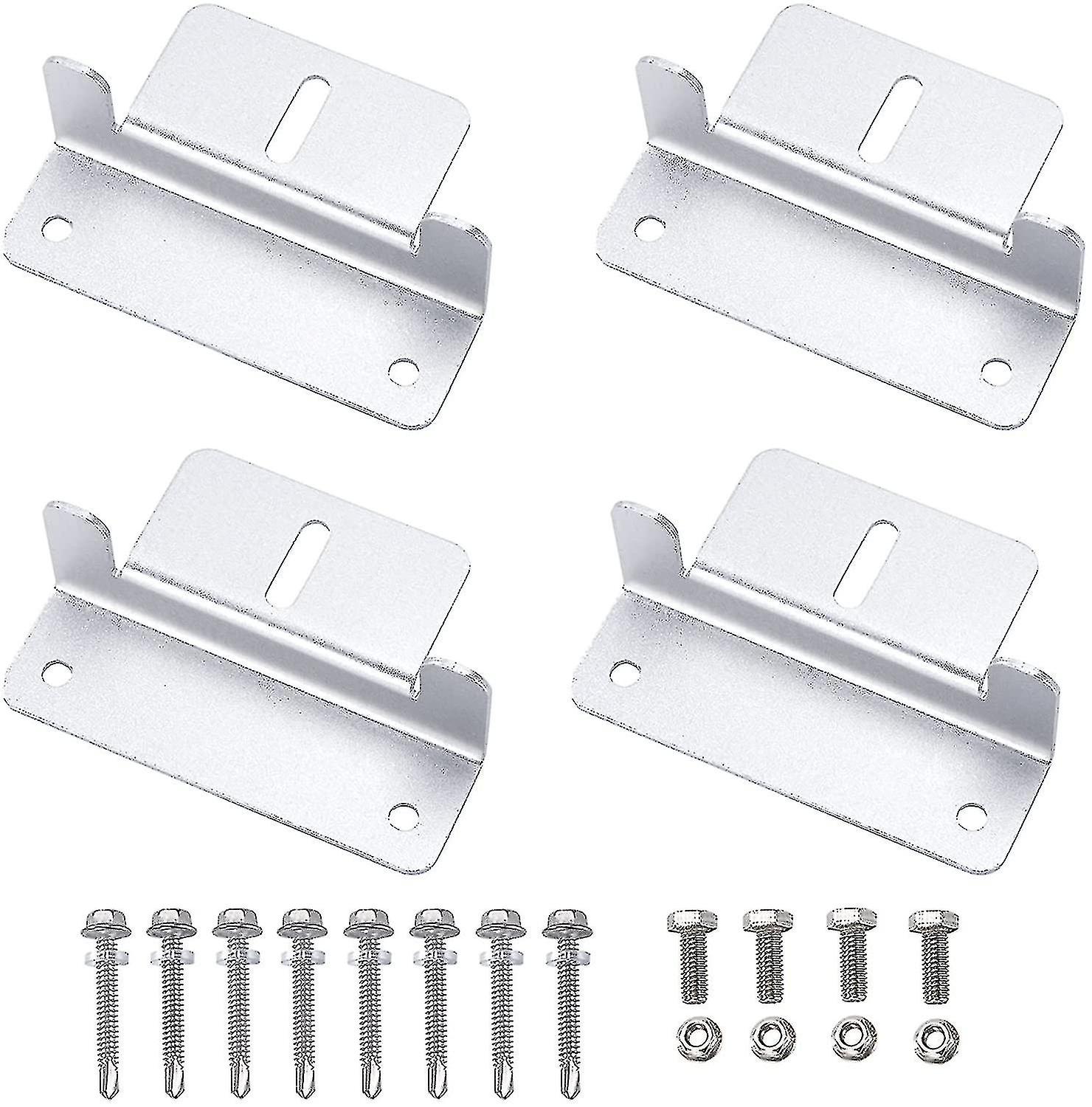 Starlight-solar Panel Clamp Aluminum Alloy Mounting Bracket With Screws And Nuts For Motorhome Boat Roofs 4 Pieces