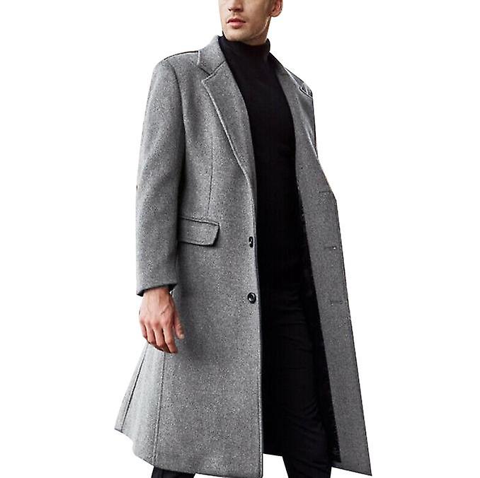 Men's Wool Blend Casual Long Coat