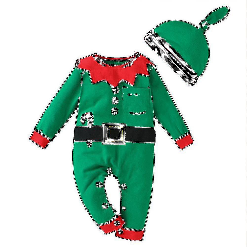 Baby Romper Καπέλο Σετ Χριστούγεννα Βρέφος Μονοκόμματο Κορμάκι Στολή