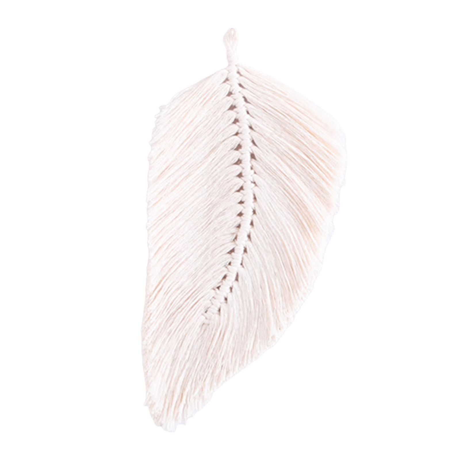 Chic Macramé Feuille Mur Suspendu Boho Handmade Craft Macramé Coton Blanc