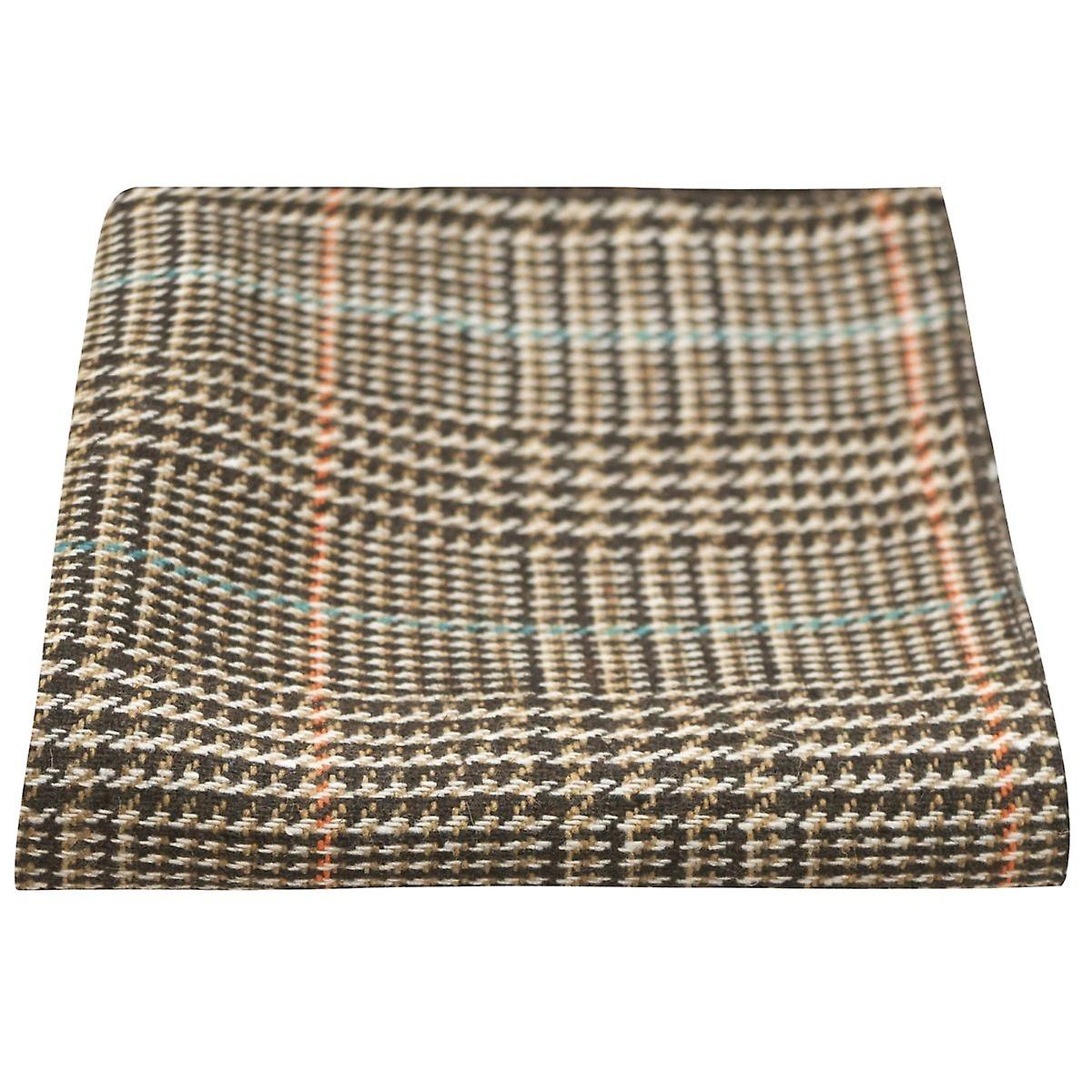 Brown &amp; White Dogtooth Pocket Square