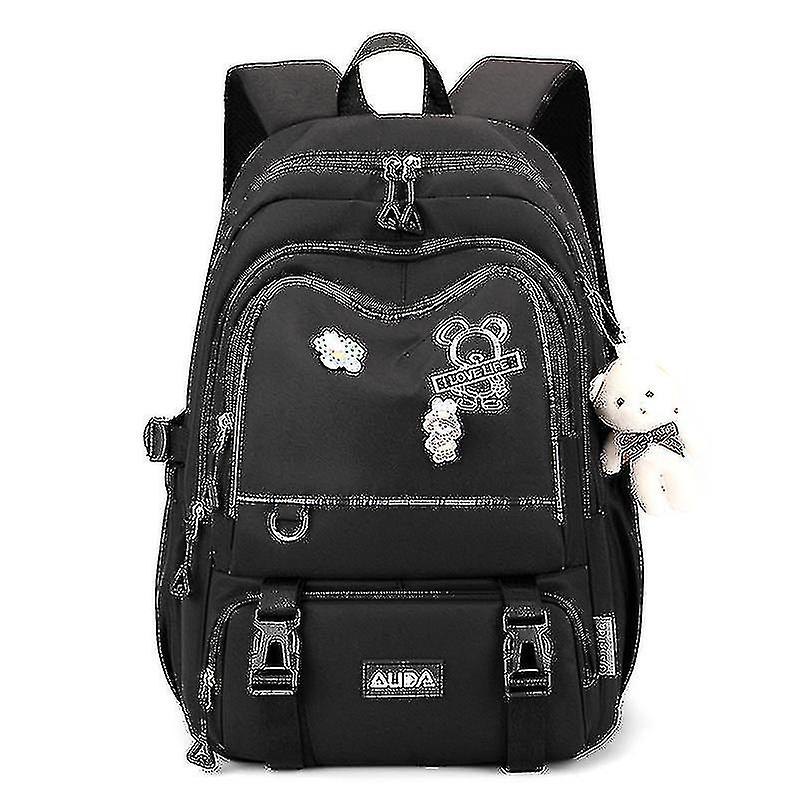 Zaino Scuola Per Ragazze E Ragazzi 26L – 2025, Per Laptop 15.6'', Con Tasca Antifurto, Leggero 650g, Nero