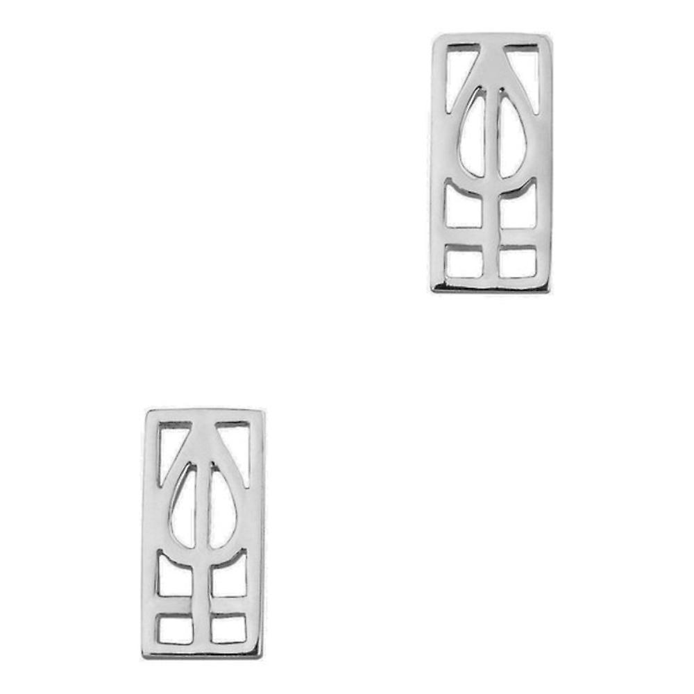Charles Rennie Mackintosh Art Nouveau Lattice Lines Stud Pair Of Earrings
