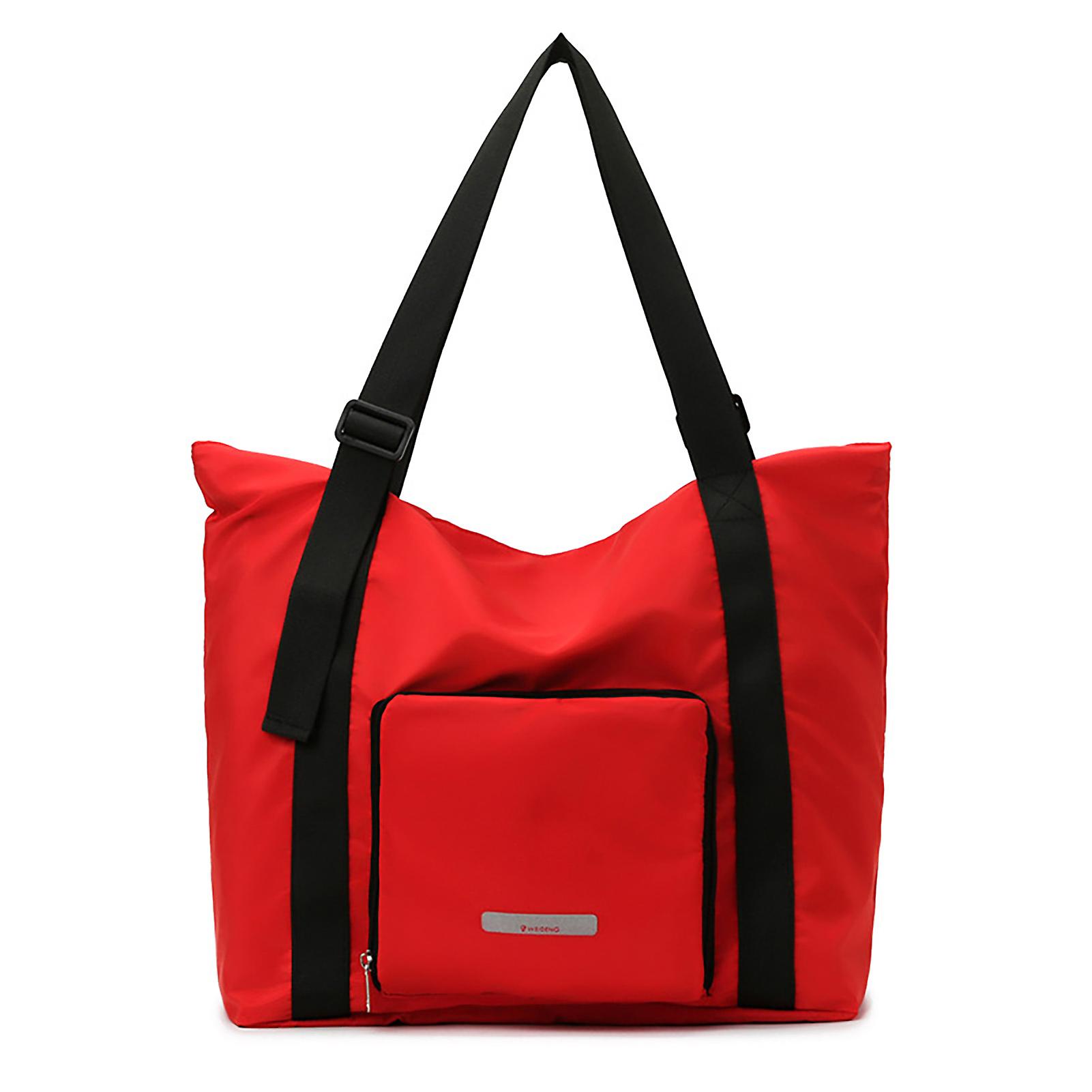 Women Fitness Duffel Bag Large Capacity Crossbody Bag With Front Reflective Strip Weekender Overnight Bag