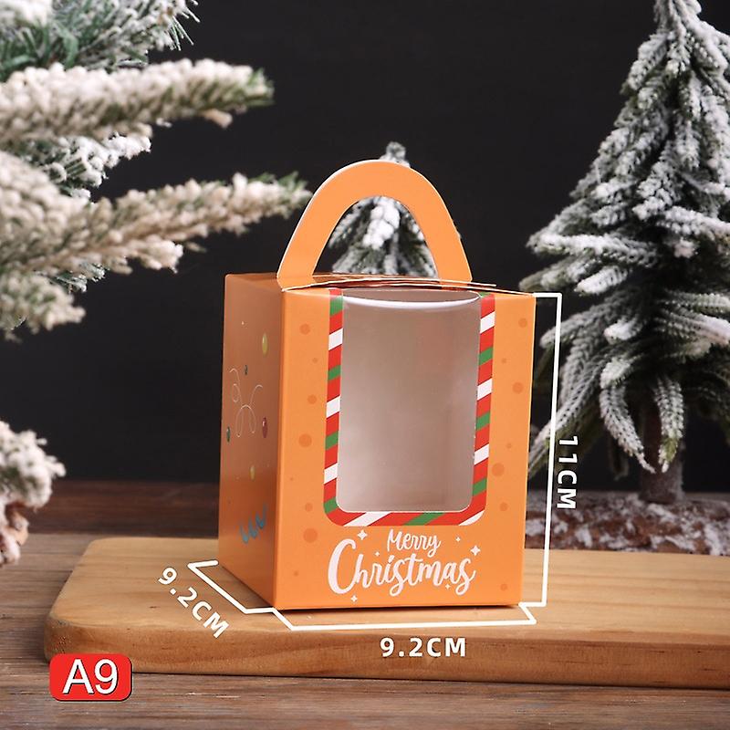 5Pcs Large Square Christmas Candy Box Snowflake Apple Cake Favor Gifts Packaging