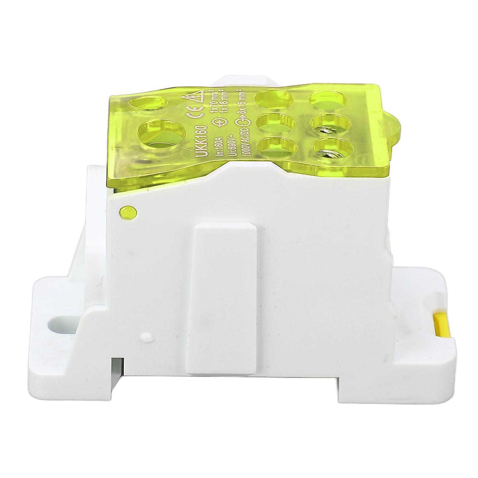 Power junction box for DIN rail 690V 160A, yellow