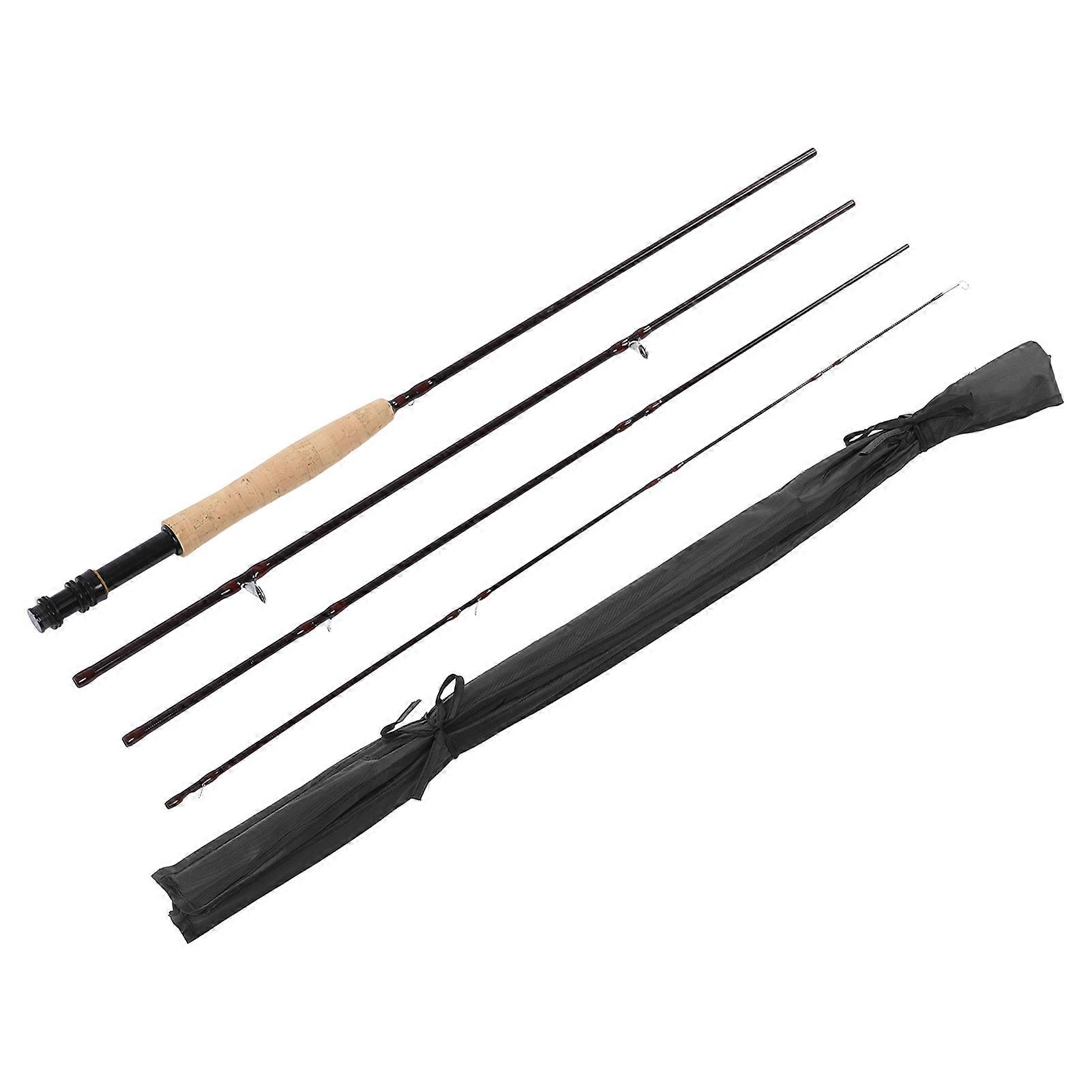 2.4m/7.87ft 4 Section Carbon Telescopic Fly Fishing Rod with Storage Bag for Outdoor Activities