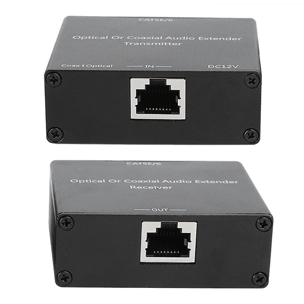 Digital Audio Extender Coaxial and Optical Fiber Converter for Cat5e/6 Cable Audio DecoderEU Plug