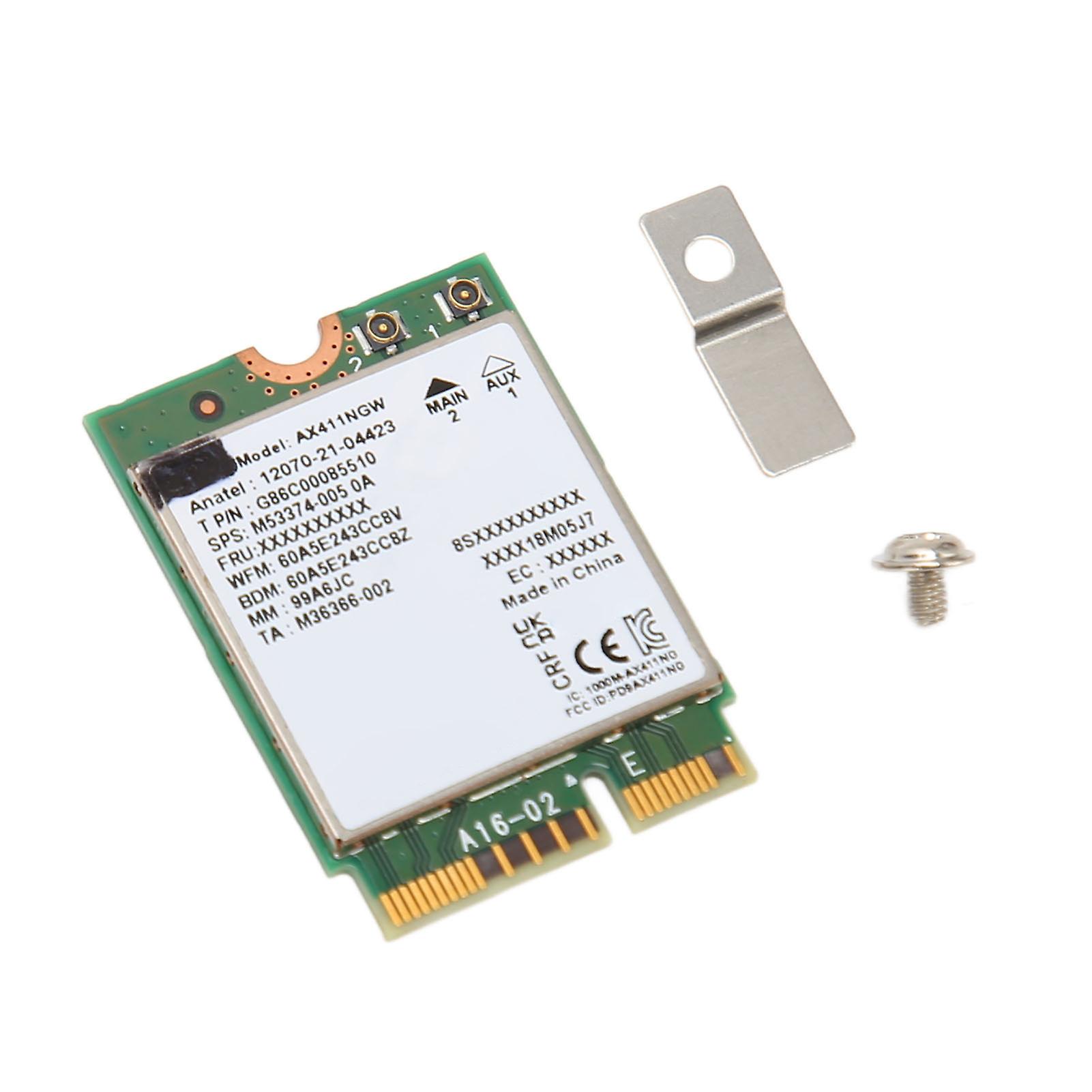 AX411NGW 5374Mbps WiFi 6E Card M.2 NGFF 2.4G 5G 6G Trois Bandes Bluetooth 5.3 Carte Wifi pour ordinateur portable pour Windows 10 11