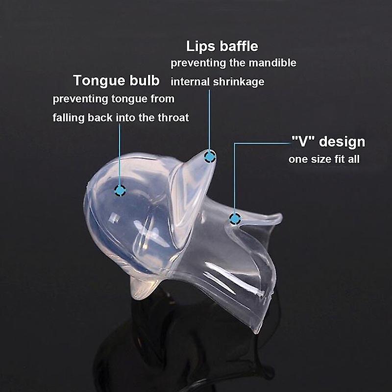 Silicone Anti Snore Tongue Retaining Device With Case Stop Snoring Breathing Sleep Aid Tool
