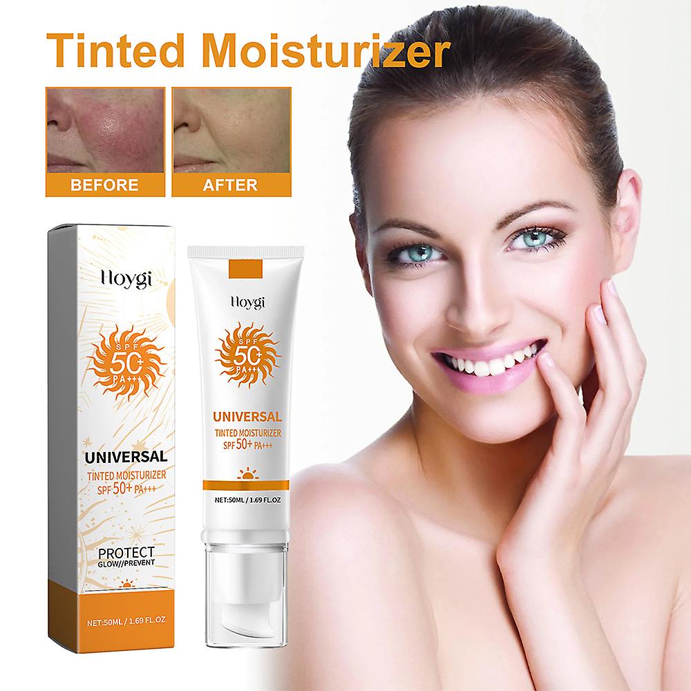 50ml Sunscreen Tinted Hydrating Cream Non-Sticky UV Protection Sun Block Lotion for Outdoor