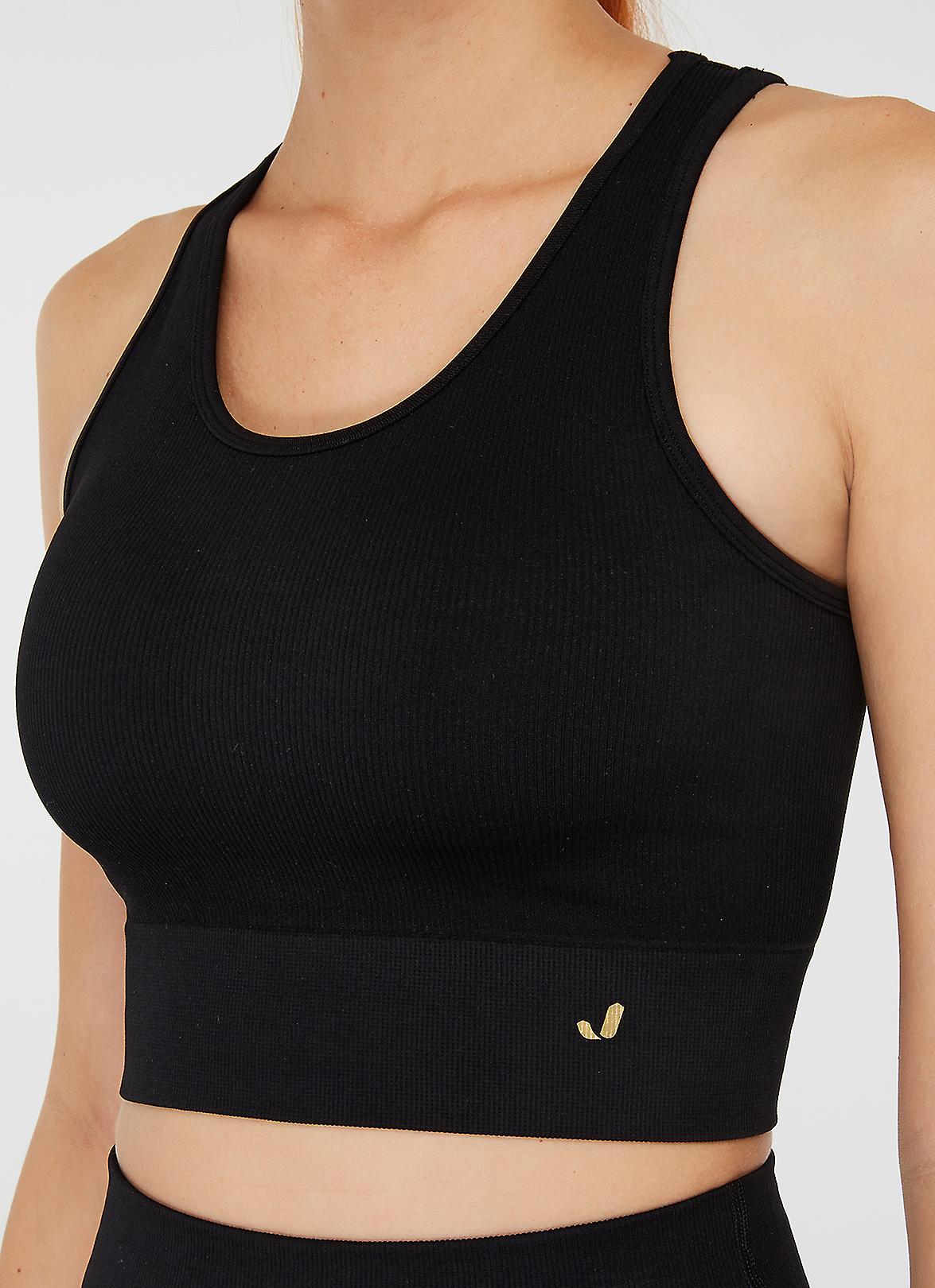 Jerf Womens Sanibel Black Seamless Crop Top Econyl