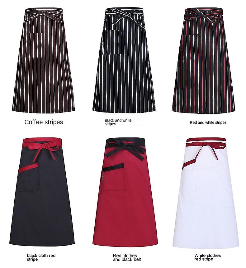Kitchen Cooking Apron Chef Women Men Apron Half-length Stripes Apron